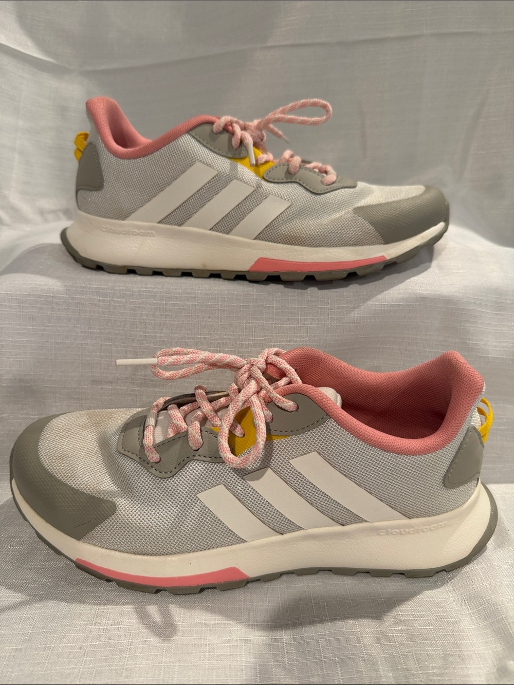 adidas Women's Gray Pink Yellow Sneakers